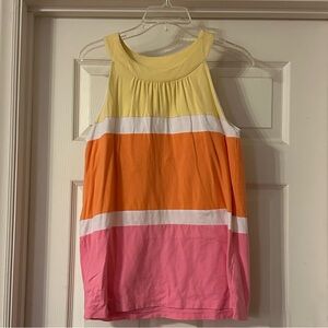 Jones New York Yellow, Orange, and Pink Sleeveless Top